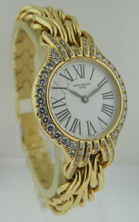 Women's PATEK PHILIPPE Gold Ladies Bracelet Diamond Bezel Ref 4836/003 For Sale