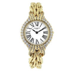 PATEK PHILIPPE Gold Ladies Bracelet Diamond Bezel Ref 4836/003