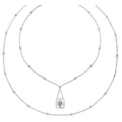 Alexandra Mor Emerald-Cut Sautoir Diamond Necklace