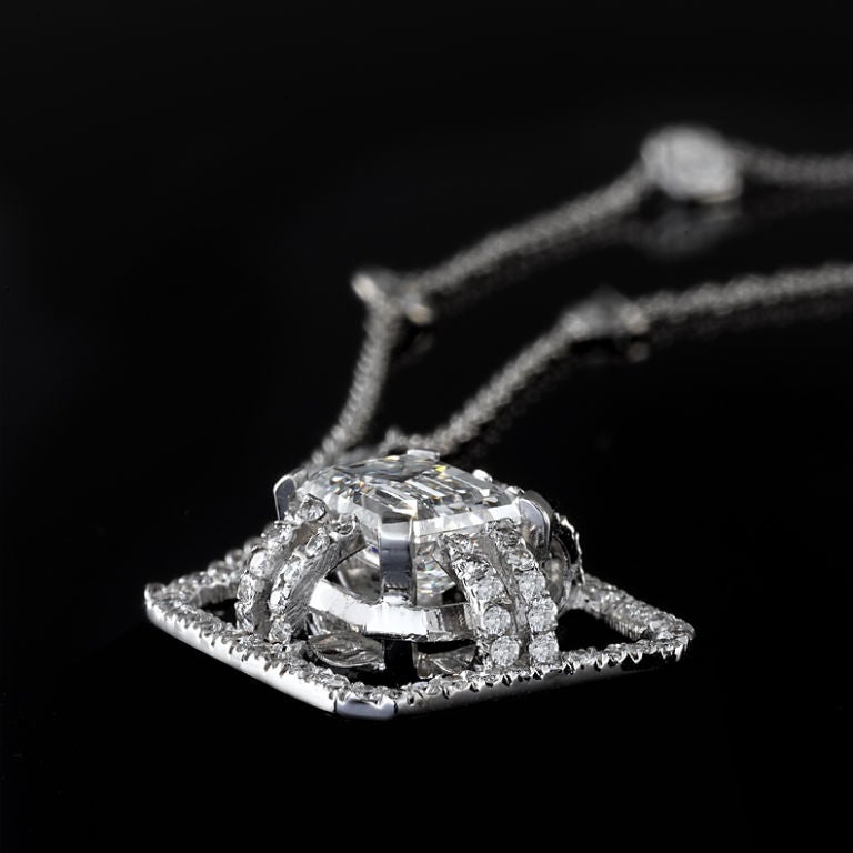 Alexandra Mor Emerald-Cut Sautoir Diamond Necklace In New Condition In New York, NY