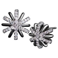 Alexandra Mor Diamond Snowflake Earrings in Platinum ( 10 mm ) 10