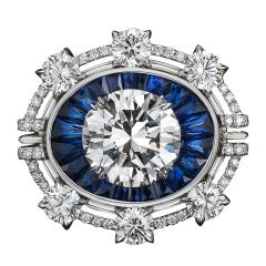 Brilliant-Cut Diamond & Sapphire Ring