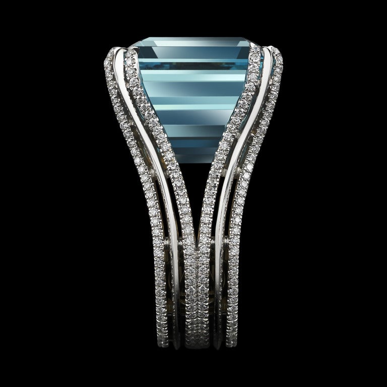 asscher cut aquamarine ring