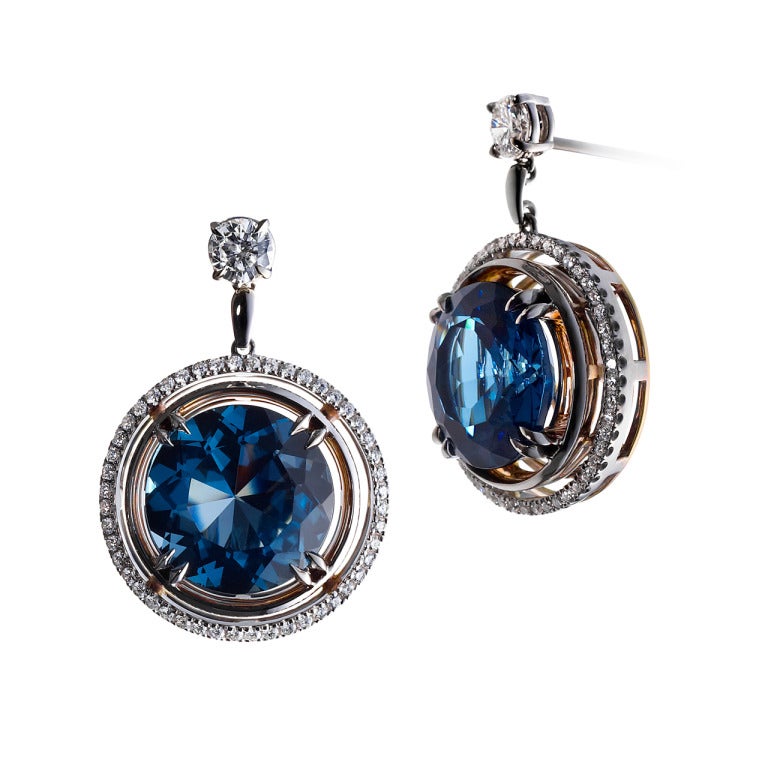 London Blue Topaz Diamond Earrings
