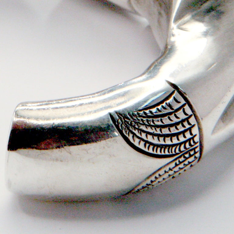 Women's Indian Silver Cuff Bracelet For Sale