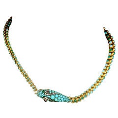 Victorian Turquoise Snake Necklace