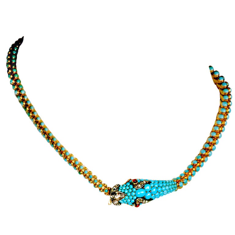 Victorian Turquoise Snake Necklace