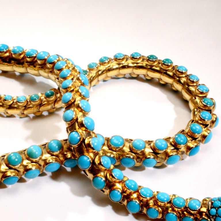 Women's Victorian Turquoise Snake Necklace