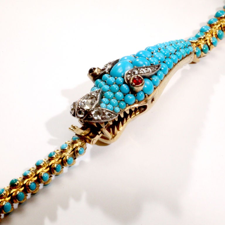 Victorian Turquoise Snake Necklace 1