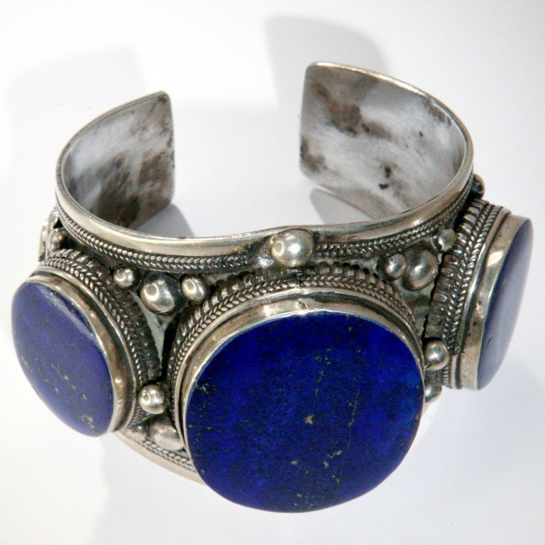 Blue Lapis & Silver Cuff Bracelet 2