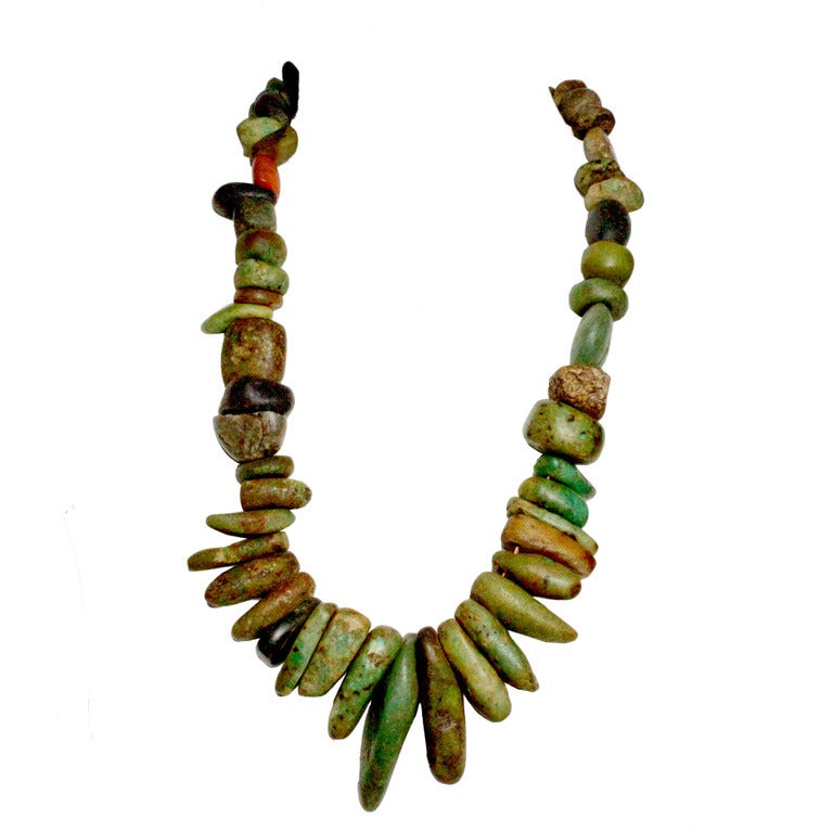 Polished Stone Necklace For Sale