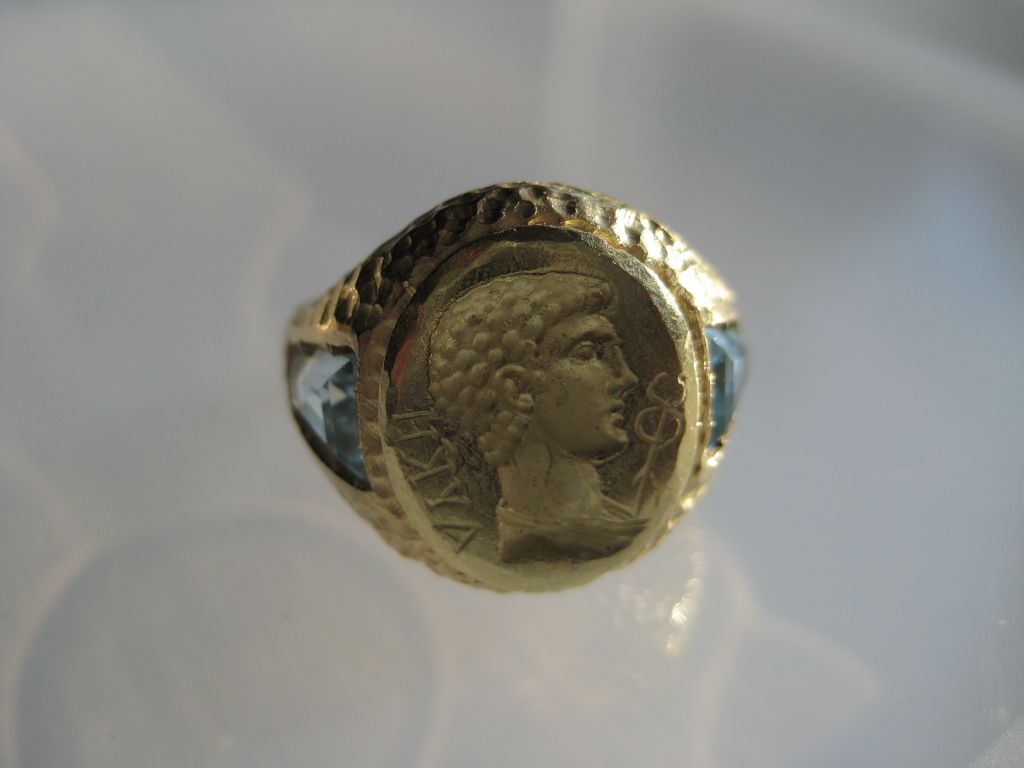 Roman Emperor Blue Topaz Ring