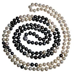 Elegant Smart Black And White Freshwater Wrap Necklace