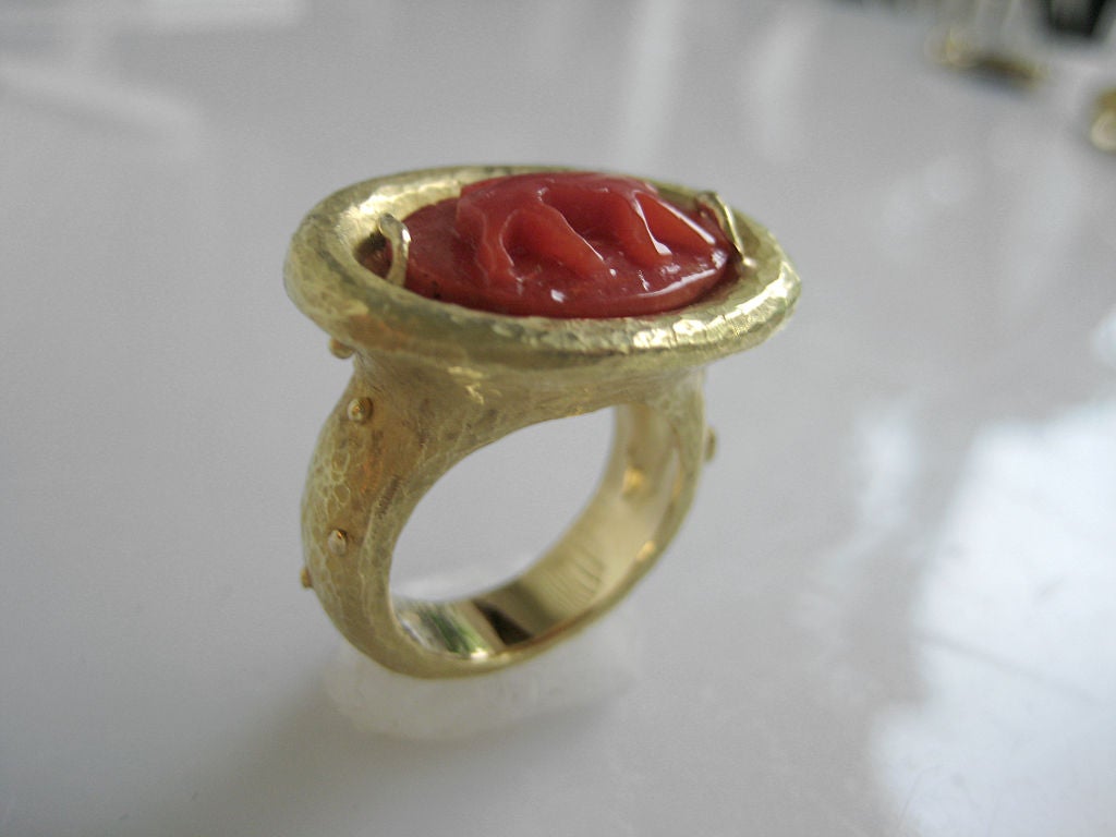 Red Coral Dog Ring