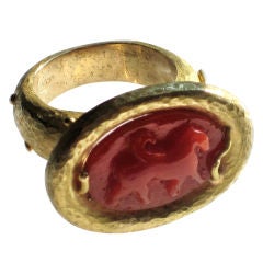 Red Coral Dog Ring