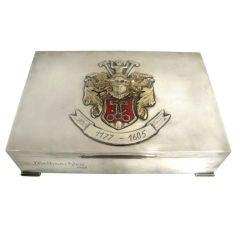 Large Silver Box With Applied Armorial