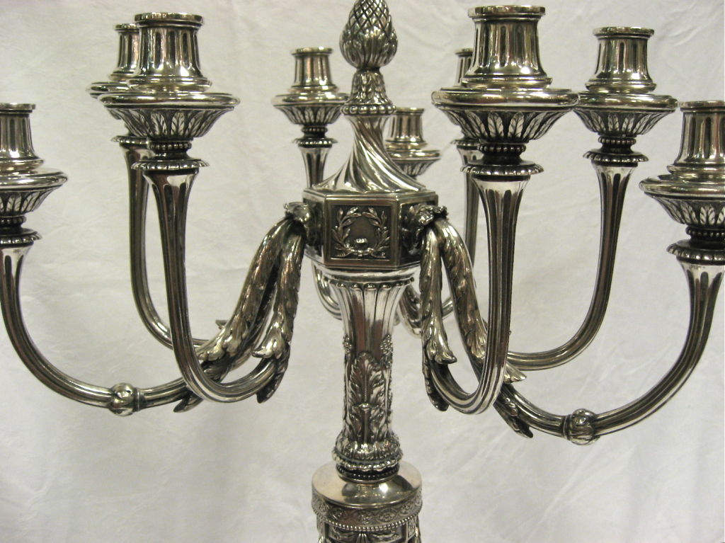 Magnificent and Impressive, Large Pr Of Antique Silver Candelabra For