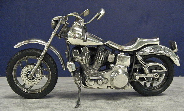 Sterling Silver "Harley" Motorbike