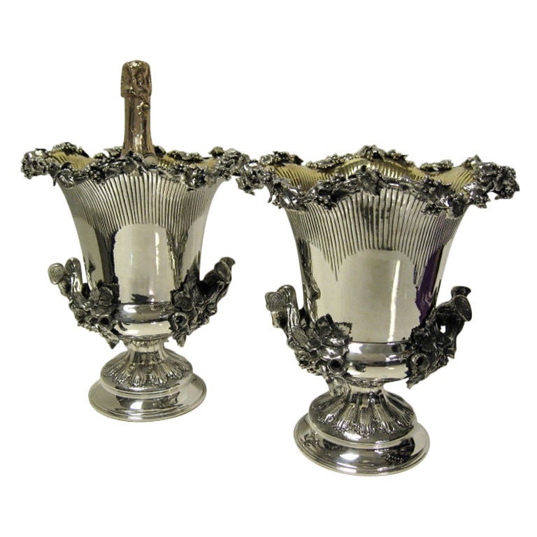Pair Sterling Silver Champagne Buckets at 1stDibs