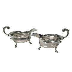 Gravy Boats. Pair. Georgian Dated 1760. Sterling Silver