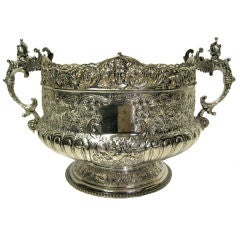 Victorian Sterling Silver Hand Chased Bowl