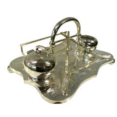 Rare Antique Victorian Inkstand of Curling Interest