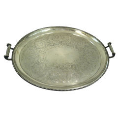 Very Large Oval Antique Tray. Silver Plated. 1853