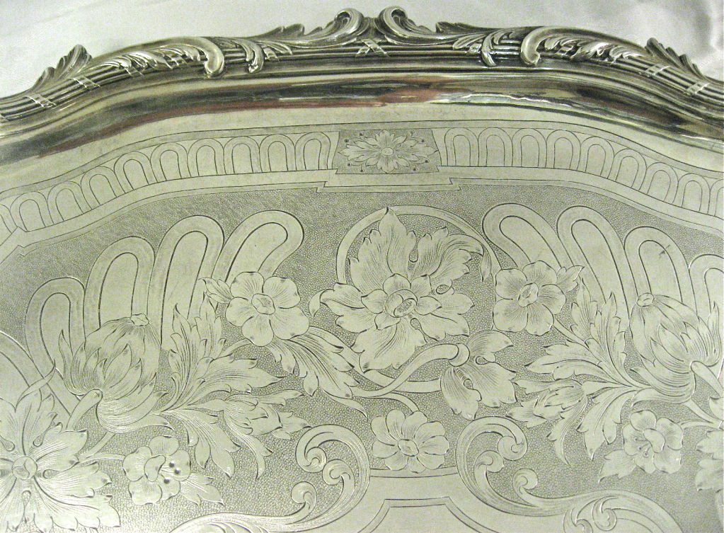 Art Nouveau Style, Antique French, Sterling Silver, Large Tray By Odiot Of Paris 6