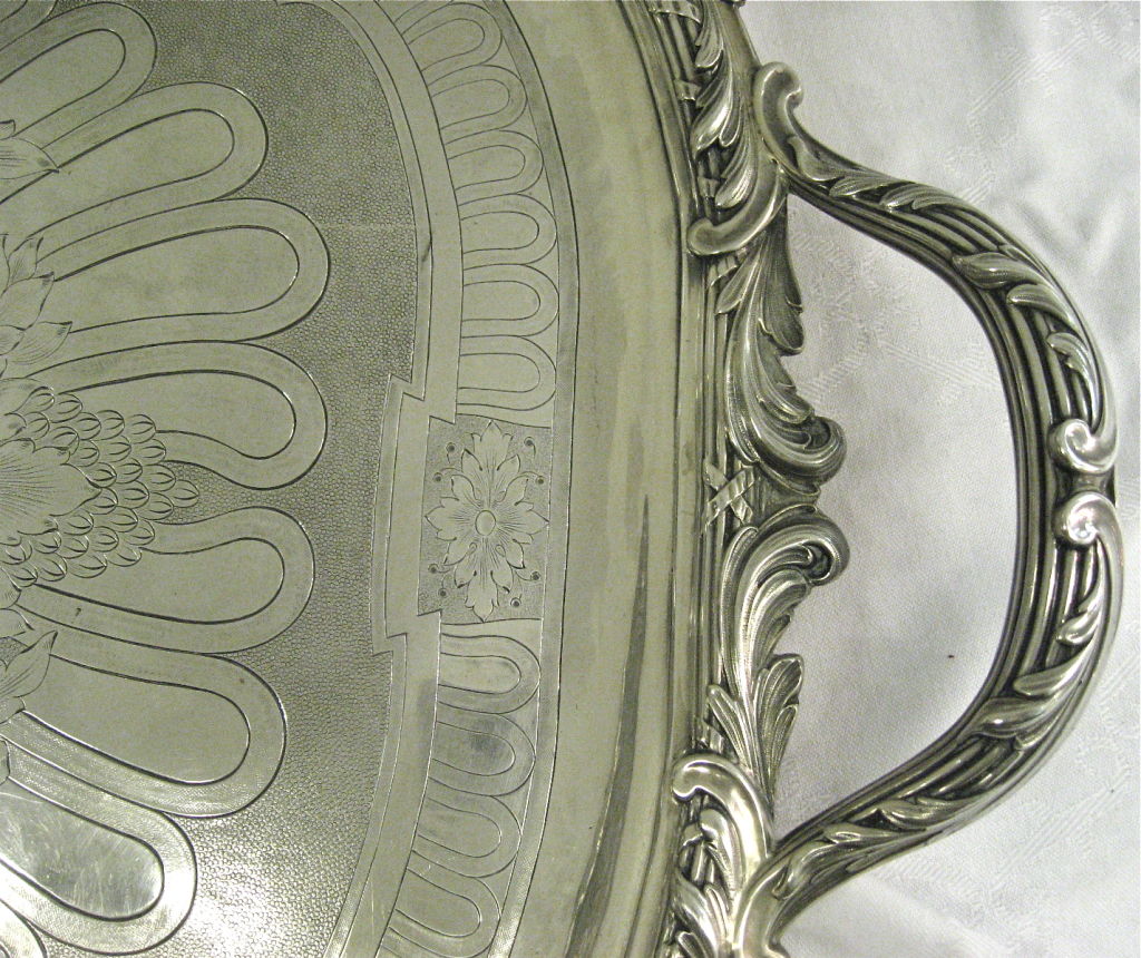 Art Nouveau Style, Antique French, Sterling Silver, Large Tray By Odiot Of Paris 3
