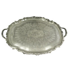 Art Nouveau Style, Antique French, Sterling Silver, Large Tray By Odiot Of Paris