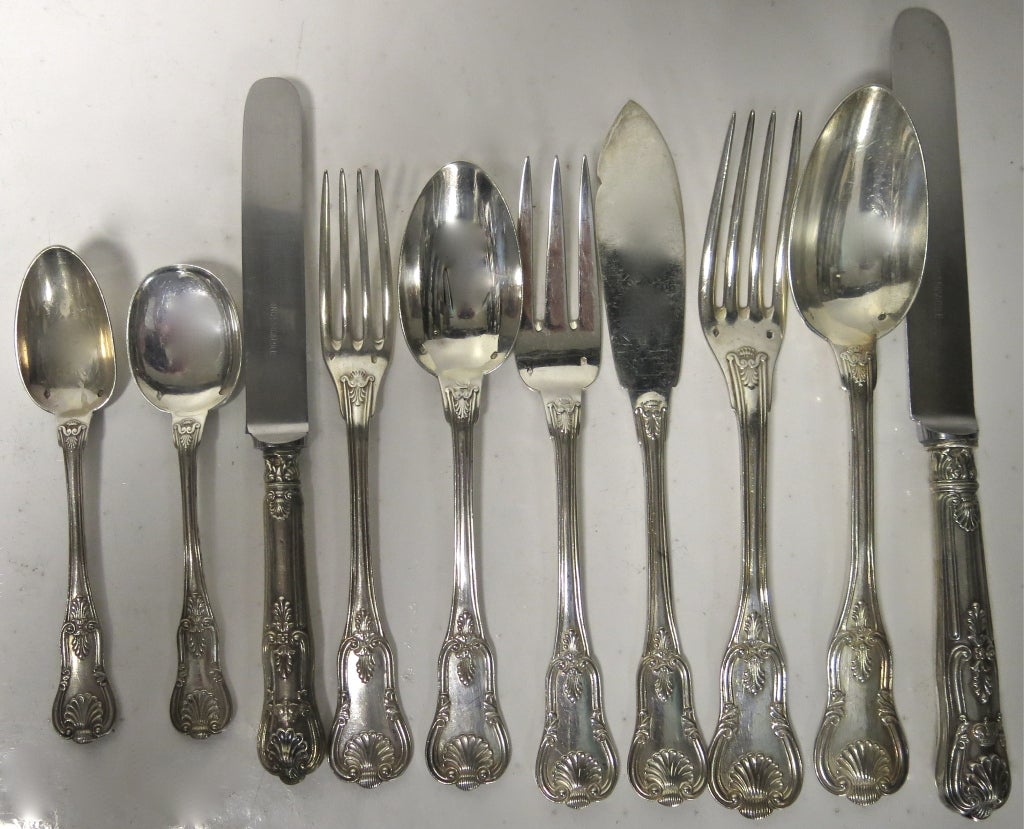 Antique French Sterling Silver Flatware Set For 12 2