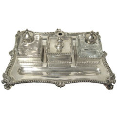 Monumental, Antique Sterling Silver Inkstand