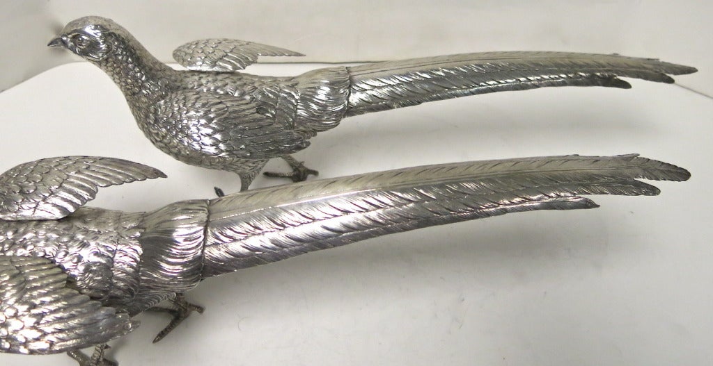 Antique French Sterling Silver Pheasants 2