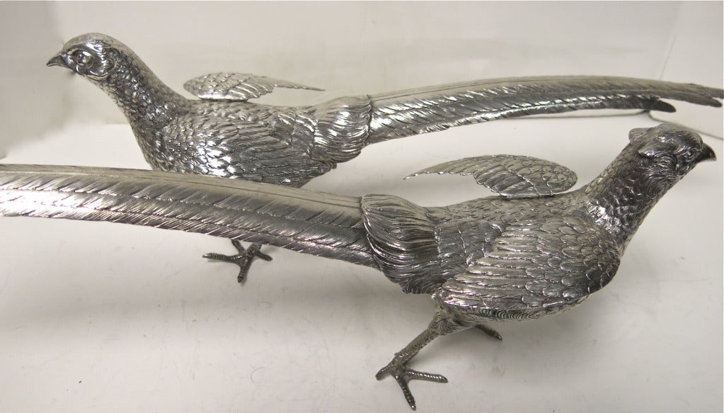 Antique French Sterling Silver Pheasants 3