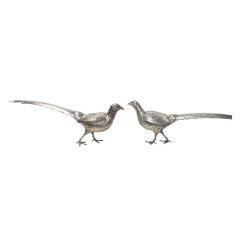 Antique French Sterling Silver Pheasants