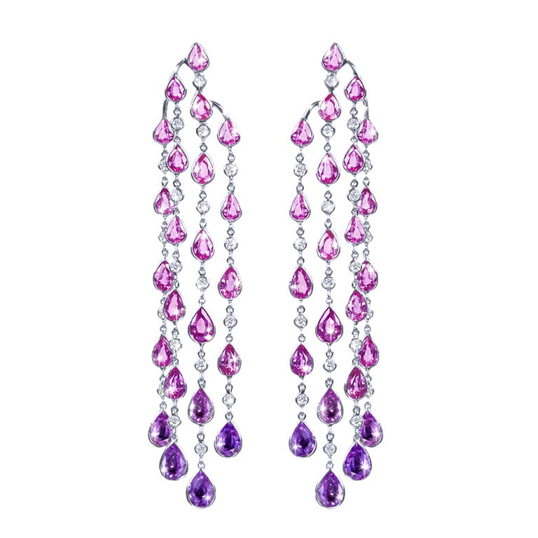 JdJ Couture  "Bella "  sapphire and diamond earrings