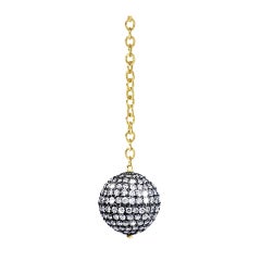 JdJ "DiscoBall" pave diamond&hand made gold chain drop necklace