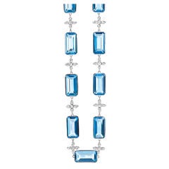 JdJ Blue Topaz and diamond " Sevilla" necklace