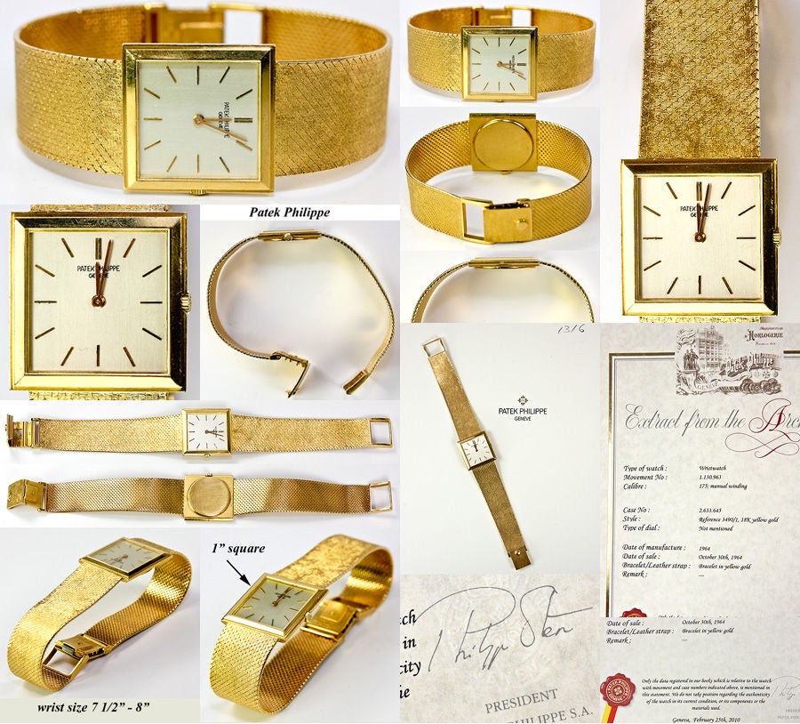 PATEK PHILIPPE Gold Bracelet Watch, 8