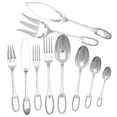 Antique French Sterling Silver 98pc Flatware Set, Chest  5080 gr