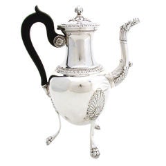 Antique French Sterling Silver Tea or Coffee Pot Figural Spout