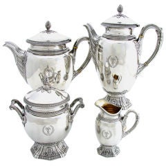 HENIN 
CIE Antique French Sterling Silver Four Piece Tea 
Coffee Set