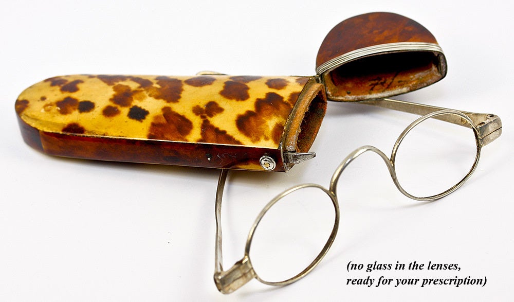 Rare Napoleonic Tortoise Shell Spectacles Case with Specs