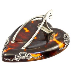 Vintage English Tortoise Shell Sterling Silver Paperweight