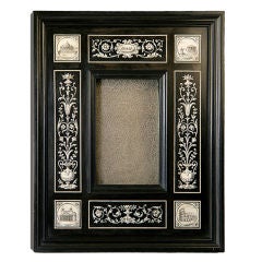 Antique GRAND TOUR Souvenir of Rome Italy Ebony & Ivory Frame