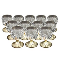 ODIOT 12pc Set: Antique French Vermeil Sterling Silver Cordials