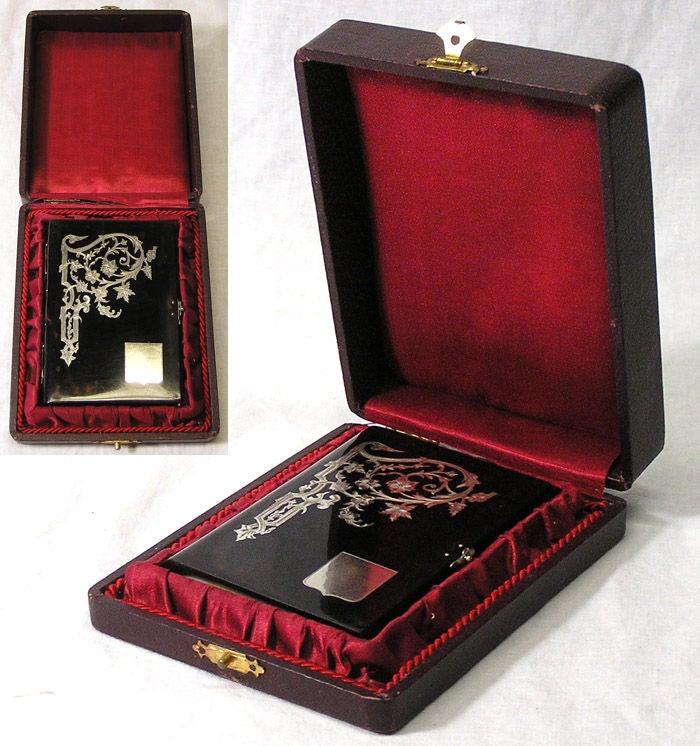 Antique French Tortoise Shell Card Case Money Clip Necessaire For Sale 3