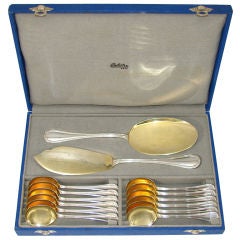 PUIFORCAT Vintage French Sterling Silver 14 Piece Ice Cream Set