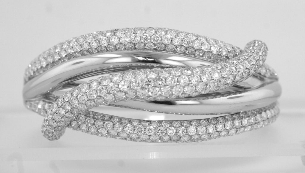 Pave Diamond Twist Bangle