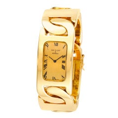 VAN CLEEF & ARPELS Gold Chain Link Band Wristwatch